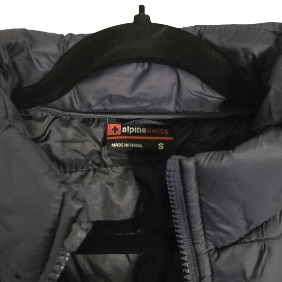 AlpineSwiss Puffer Jacket Light Down Alternative Bubble Coat Niko Packable - Picture 2 of 3